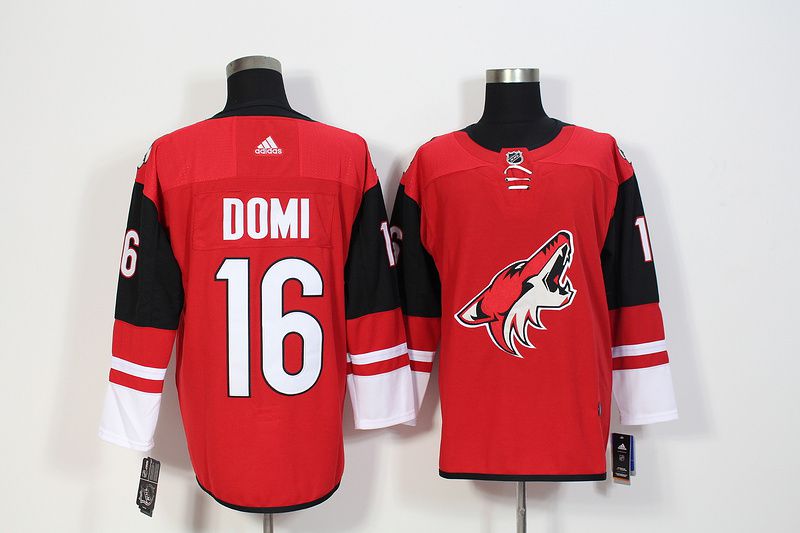Men Arizona Coyotes 16 Domi Red Hockey Stitched Adidas NHL Jerseys